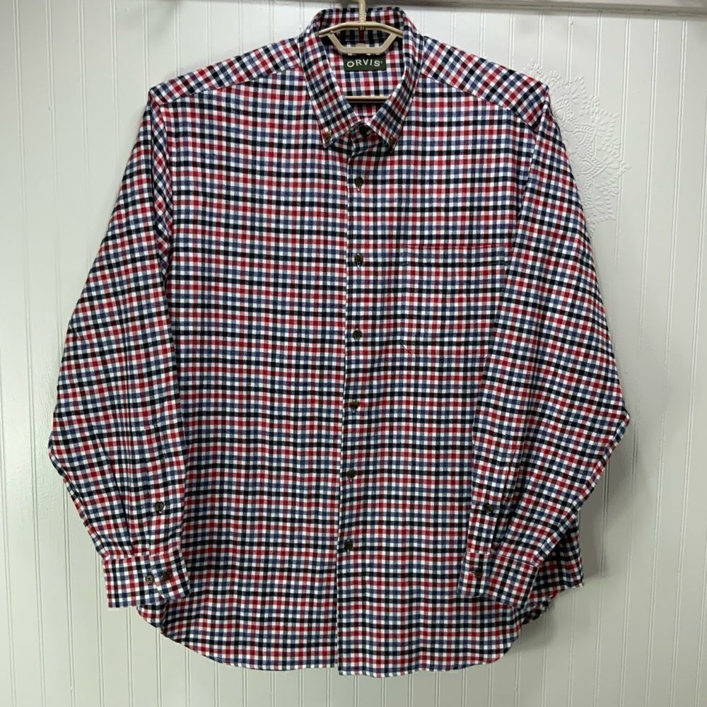 ORVIS 100% cotton flannel long sleeve shirt